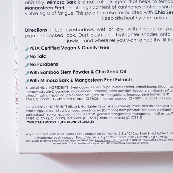 SERAPHINE BOTANICALS Mimosa + Magic Vegan Eyeshadow, Blush & Highlighter Palette - Picture 13 of 13